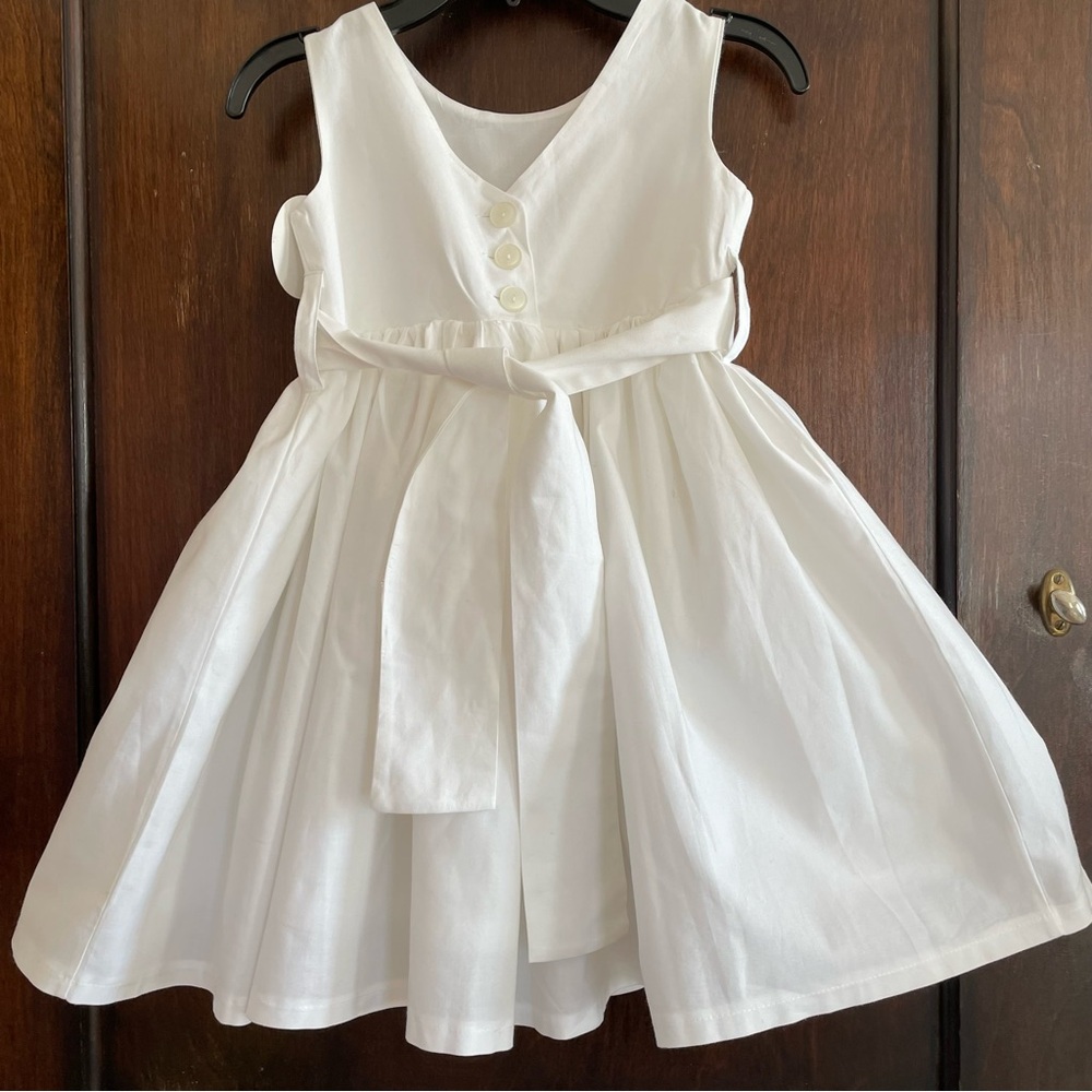 NWT RARE 2pc Hand Painted White dressy Dress girls 6 Binx house cat - Picture 6 of 8